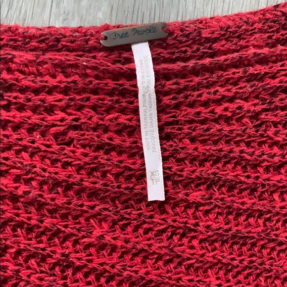 Free People Red Off Shoulder Sweater - Picture 4 of 5
